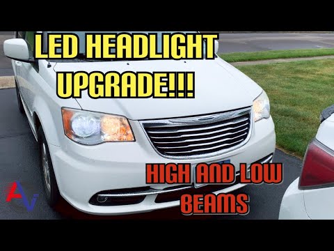 LED Upgrade LOW and HIGH BEAMs For 2012 Chrysler Town and Country/Dodge Grand Caravan