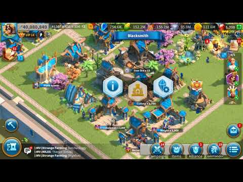 Rok024-VIP14-40M Power - Maxed 4 legendary heroes , 4 legend equips - 208 gold head - 500M rss