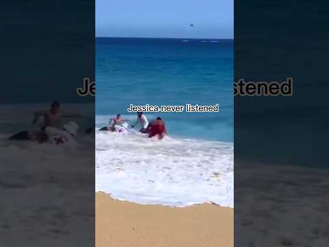 Jessica never listened 🙏 #shorts #funny #swim #waves #comedy