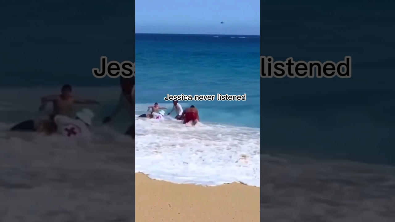 Jessica never listened 🙏 #shorts #funny #swim #waves #comedy