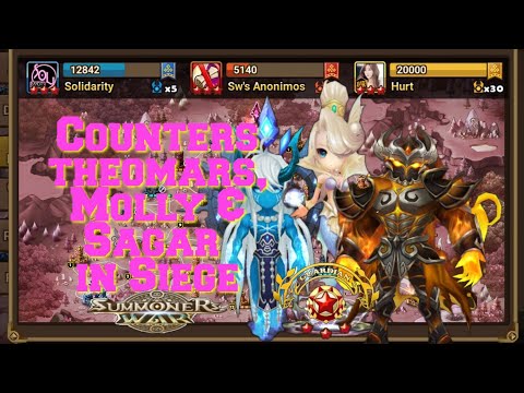 Summoners War : Counters Theomars, Molly and Sagar in Siege!!!