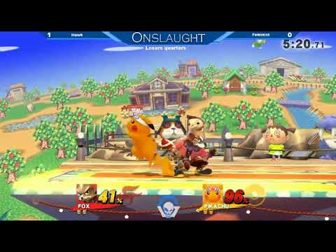Onslaught 93 - Loser's Top 8: Feminist (Pikachu) vs Hawk (Fox)