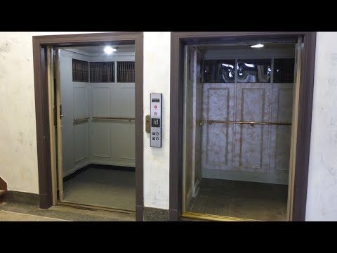 1925 Manual OTIS elevator and retro modded elevator at Kirkpatrick Building St  Joseph MO