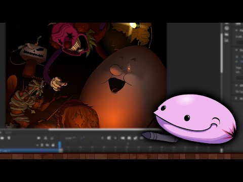 Drawing One Week at Flumpty's Halloween Art - Timelapse