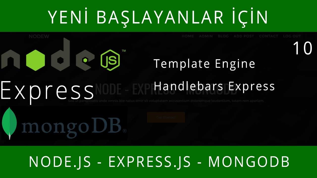 Node.JS - Express.JS - MongoDB 10: Template Engine - Handlebars Express