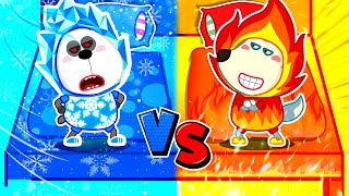 Hot and Cold Challenge/ Flaming Wolfoo and Icy Pando @wolfooseries-officialchannel