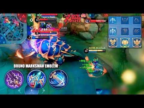 BRUNO GOLD LANE MARKSMAN EMBLEM | BRUNO BEST BUILD AND EMBLEM - MLBB