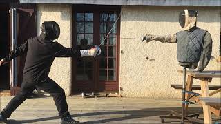 Mannequin escrime / fencing dummy - compilation 3 armes fleuret / foil épée sabre