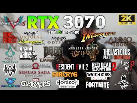 RTX 3070 DLSS • FSR • Ray Tracing | Benchmark | 25 Game Ultra - Test In 2025 - 1440p