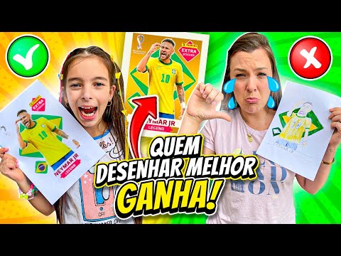 QUEM FIZER O MELHOR DESENHO DA FIGURINHA NEYMAR LENDÁRIO DA COPA GANHA 😍 JÉSSICA GODAR E LAURINHA