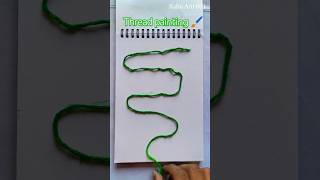 Easy And Beautiful Thread Painting🤯 || String Pull Technique || How To Paint Using Thread🥰