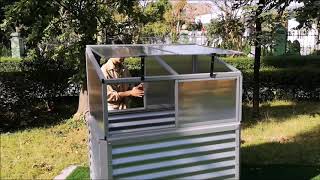 OUTFLEXX Set Hochbeet und Aufsatz (mit Schiebetüren), silber, Aluminium-Zink-Stahl/Alu/Polycarbonat, 120 cm, pulverbeschichtet