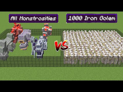 1000 iron golem vs all monstrosities | Minecraft Mob Battle