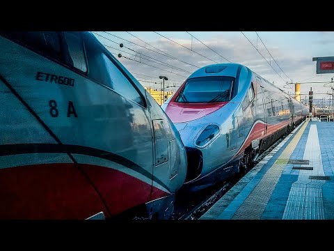 DUE ELETTROTRENI (ETR600) #FRECCIARGENTO IN PARTENZA DA ROMA TERMINI