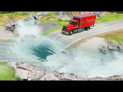 Cars vs High Speed Waterfall Sa Beamng Nation – BeamNG.Drive