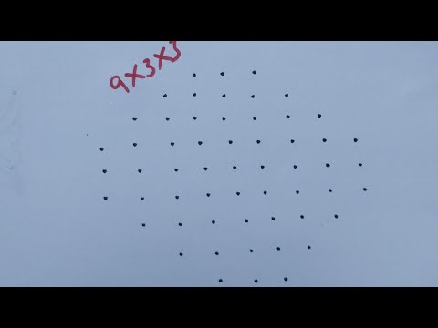 Simple & Beautiful 9×3×3 Dot Rangoli Design for Beginners