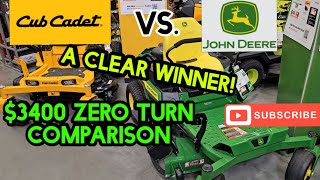 Cub Cadet vs. John Deere. $3400 Zero Turn comparison! There is a clear winner
