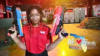 Get into a family-friendly Nerf gun battle at the Thunderfoam Arena