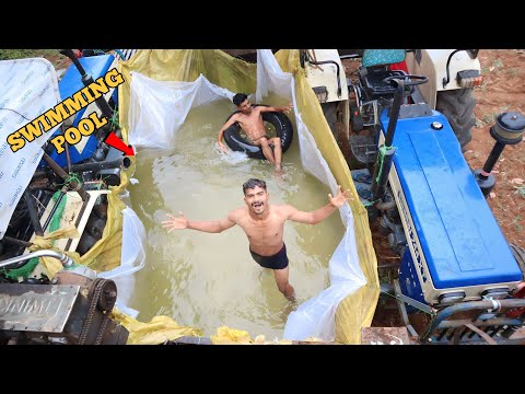 we made Unique swimming pool🥳 - from tractor thresir #thexperimentcinema