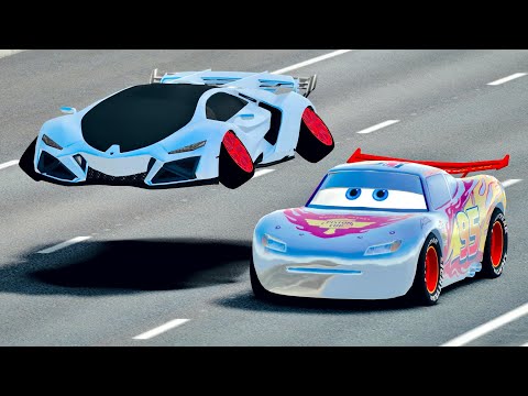 Lamborghini Celestial Concept vs Lightning McQueen Silver Edition at Desert Drag Race