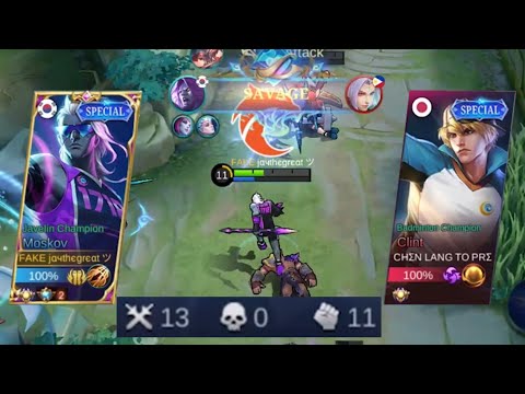 SPORT SKIN MOSKOV VS SPORT SKIN CLINT! THIS IS HOW YOU DESTROY CLINT IN GOLD LANE! EASY SAVAGE! MLBB