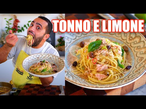Spaghetti TONNO e LIMONE con olive taggiasche, peperoncino e basilico🍋😋