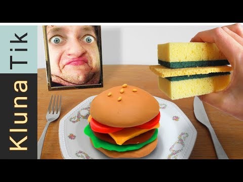 SPONGE SANDWICH & CLAY BURGER for LUNCH!