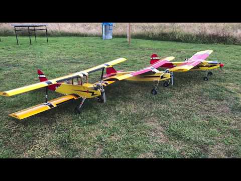 Vintage RC planes battle strong winds