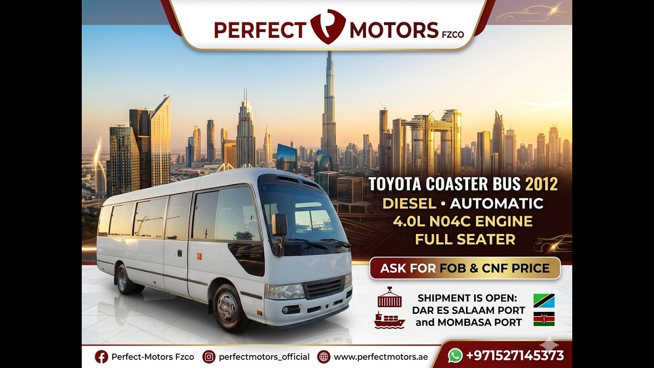 تويوتا كوستر 2012 TOYOTA COASTER BUS RHD DIESEL AUTOMATIC(PM01703) video