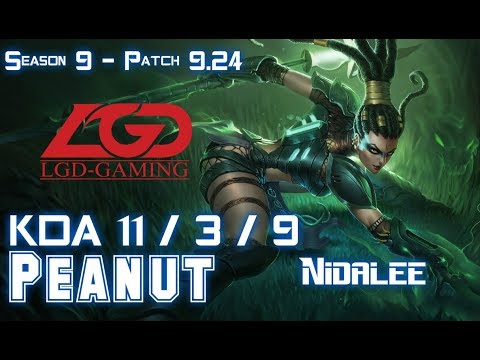 LGD Peanut NIDALEE vs LEE SIN Jungle - Patch 9.24 KR Ranked