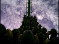Riddler S Revenge Stand Up Roller Coaster Onboard Back POV Complete Ride Six Flags Magic Mountain CA