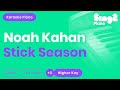 Noah Kahan - Stick Season (Higher Key) Karaoke Piano