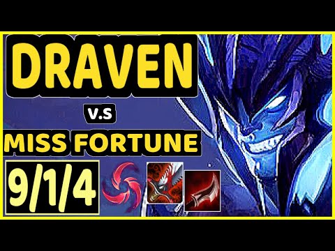 FREEZE (DRAVEN) vs MISS FORTUNE - 9/1/4 KDA BOTTOM ADC GAMEPLAY - EUW Ranked GRANDMASTER