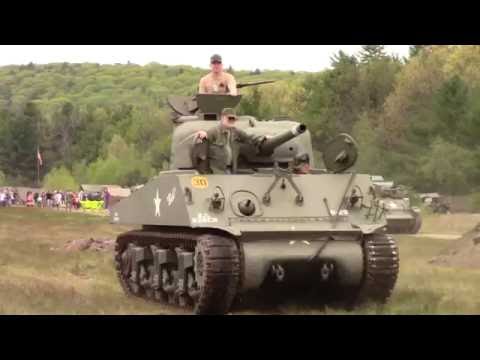 Flamethrower Tank Reenactment-Display-Sherman & Stuart-MASS WW2 Weekend-2016