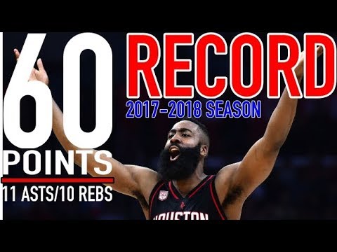 James Harden CAREER HIGH 60 Pts, 11 Asts, 10 Reb 2018.01.30 Vs. Magic