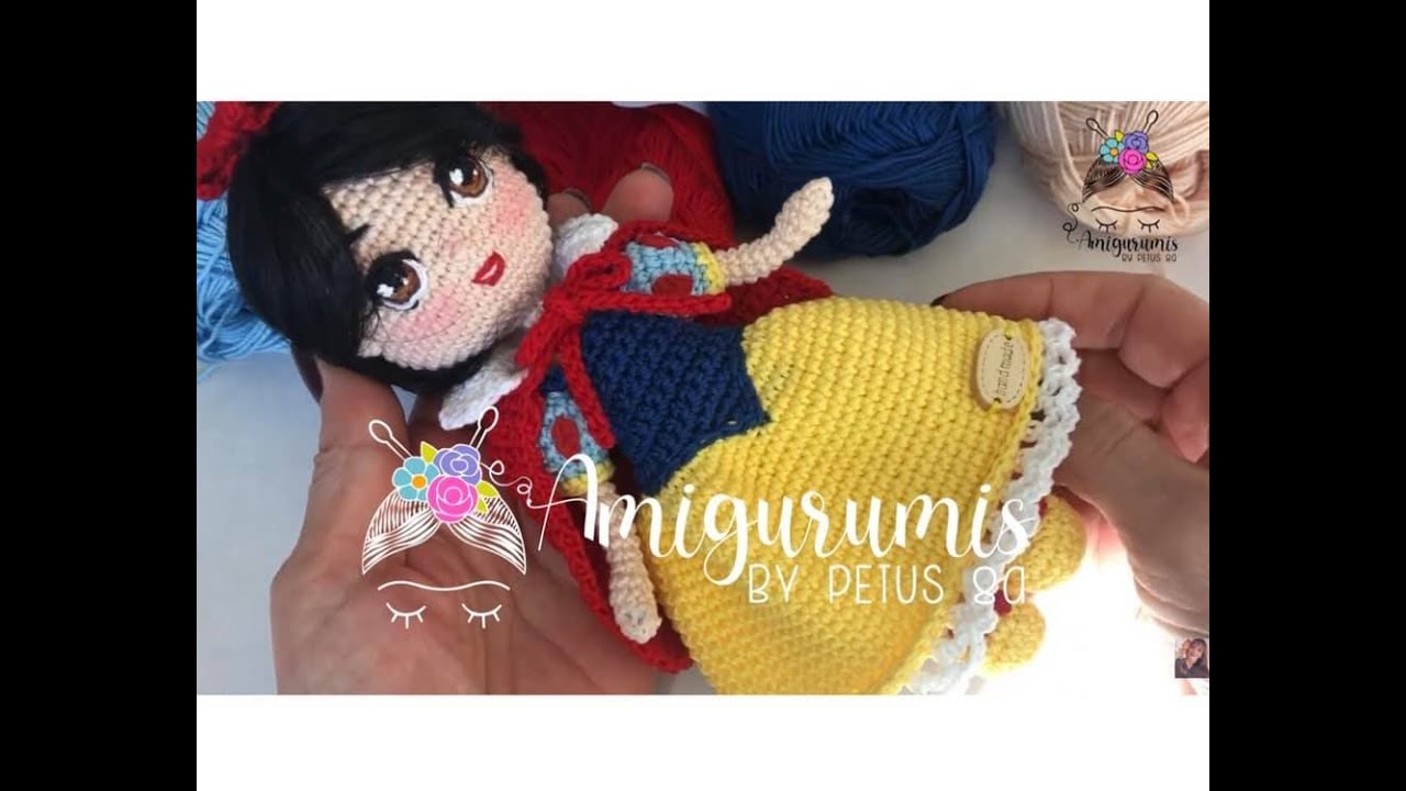 Muñeca Princesa Blanca Nieves amigurumis by Petus (1a. parte) (English subtitles)