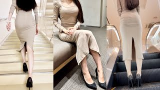 タイトワンピースでお出かけ🎵