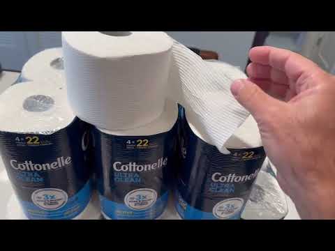 Cottonelle Ultra Clean Toilet Paper with Active CleaningRipples Texture, Strong Bath Tissue, 24 Family Mega Rolls = 132 Regular Rolls (4 Packs of 6) video