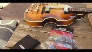 Video thumbnail for New LaBella strings! LOL very unprofessional, but solid & well proven way! by Norby Hofner