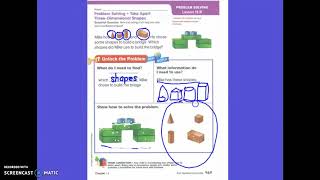 First Grade Math Lesson 11.4 Problem Solving with 3D Shapes