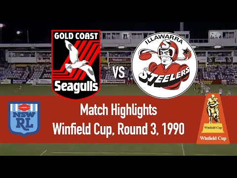 Gold Coast Seagulls vs Illawarra Steelers | Winfield Cup 1990, Round 3 | HIGHLIGHTS