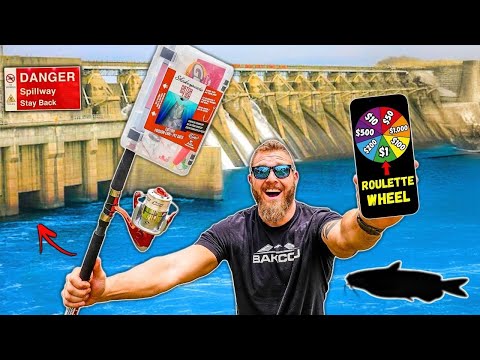 Walmart BUDGET ROULETTE Fishing Challenge for GIANT Fish!! (Spillway vs Pond)