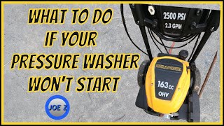 What to do if your pressure washer wont start