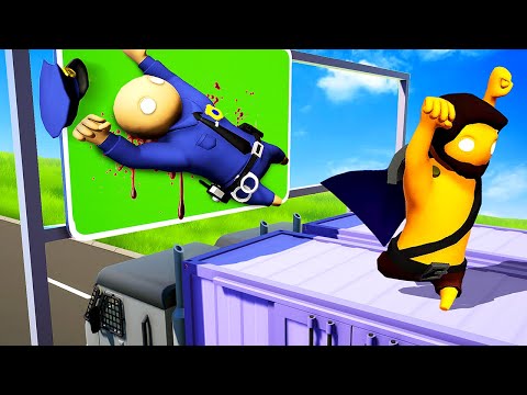 POLICE Chase Ends in Disaster - Gang Beasts (Funny Moments)