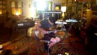 Hunterchild in the studio: Marty Sprowles tracking guitar for "Secret Messages".