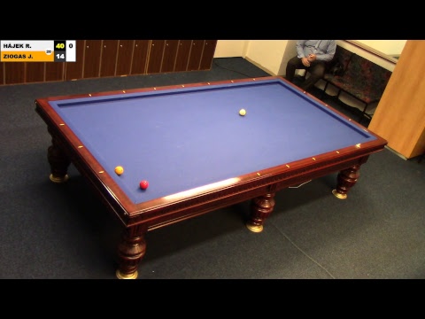 Czech 3-cushion league D1 - 12th round - Radovan HÁJEK  vs  Janis ZIOGAS