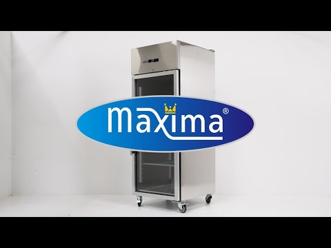 Maxima Gastro Kühlschrank - 700 l - 3 Einstellbare Regale (2/1 GN) - Rostfreier Stahl - mit Glastür