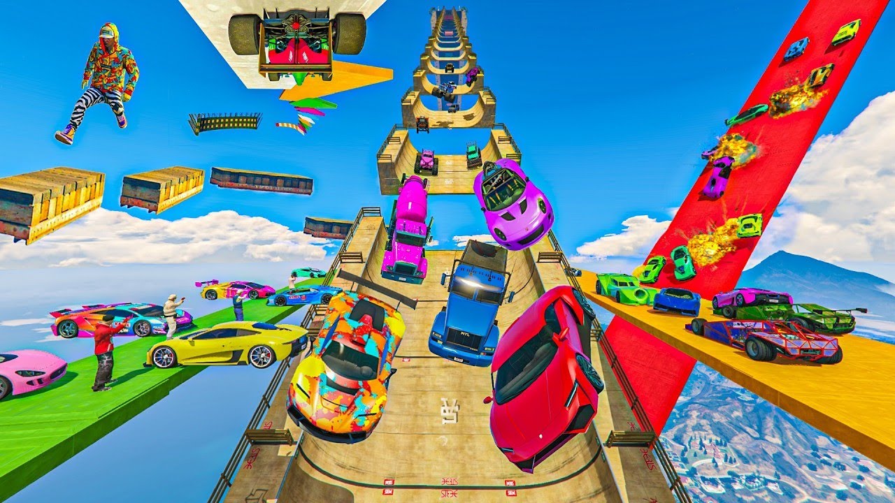 TODO EN UNO!! MEGA RAMPA, CORRE O TE ATROPELLO, PARKOUR Y MÁS!! - GTA 5 ONLINE