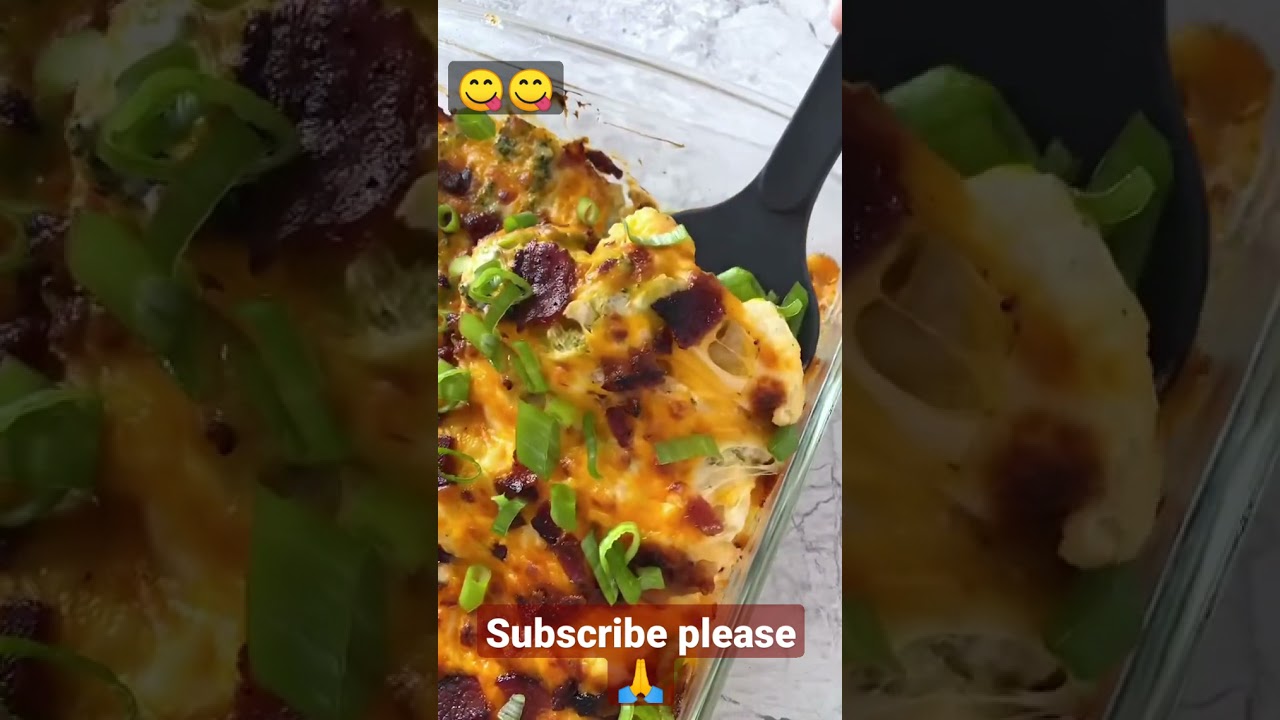 Low Carb Loaded Cauliflower and Broccoli casserole Recipe | Low Carb Recipe #shorts #keto #viral