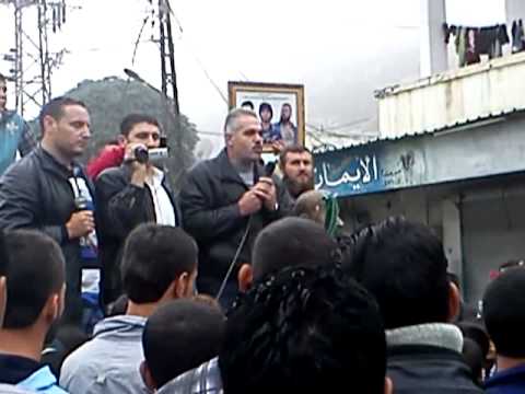 كلمة المقدم جميل رعدون أثناء مظاهرة في بلدة قلعة المضيق في ريف حماة